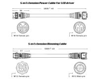 Lumatek LED Driver (Ballast) 5 m Extension Cables (3 pcs)